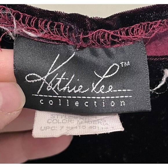 VINTAGE Kathie Lee Maxi Dress Women's Small Sleeveless Slit Burgundy Red Ombre - Picture 6 of 9